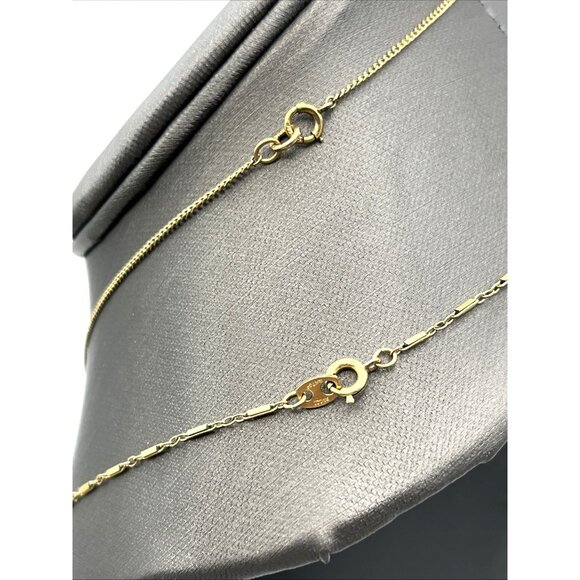 2 Vintage 12k & 14k Gold Filled Chain Agate Necklace 16" and 17.5" - Picture 6 of 8